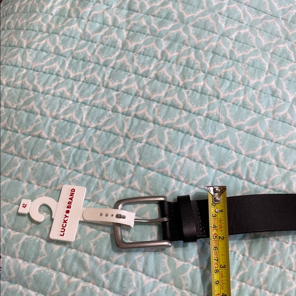 Lucky brand, silver double Gromit, black leather belt